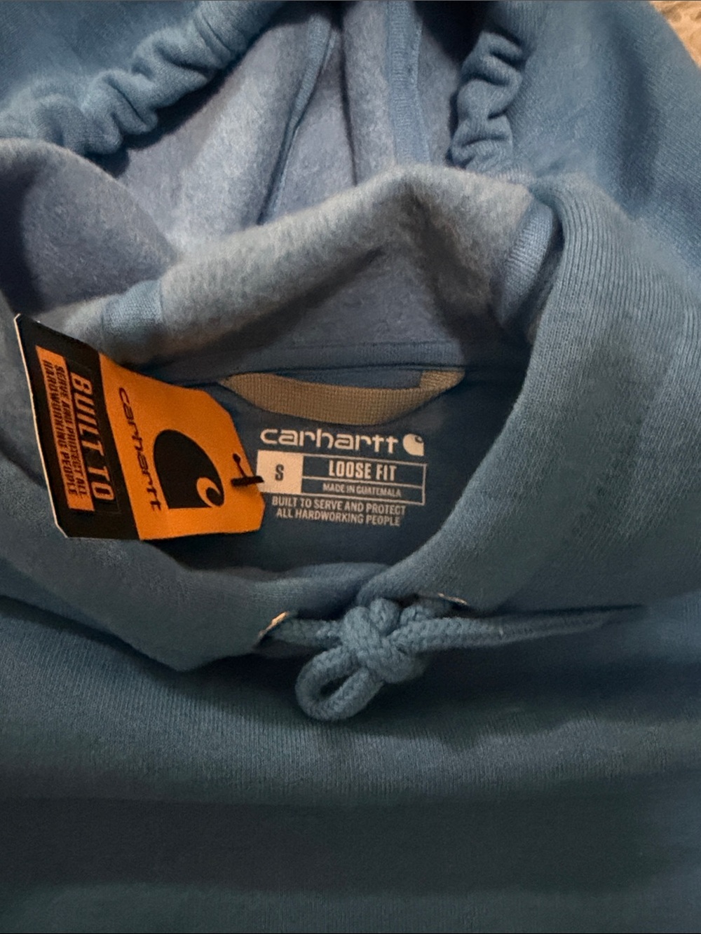 Carhartt Mens Hoodie Small New Blue Pullover - Picture 4 of 5
